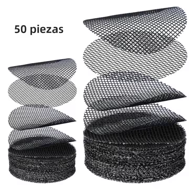 50PCS Almohadilla De Red Circular De Plástico Para Maceta Cerámica Negra Impermeable Y Anti-Insectos Gran Diámetro Transpirable - 1
