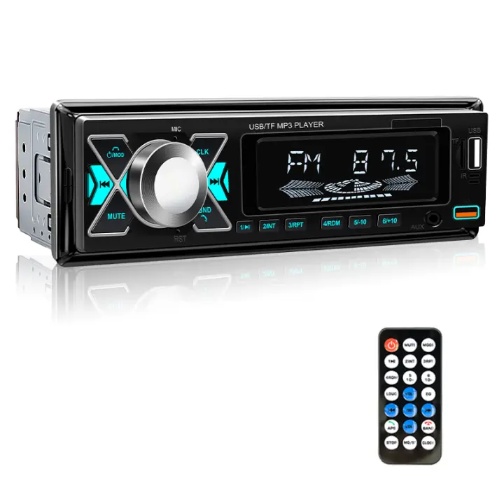 Receptor De Radio Estéreo Bluetooth MP3 Multicolor Con Entradas USB Doble Y AUX Para Automóvil Multimedia In-Dash 1 Din - 1