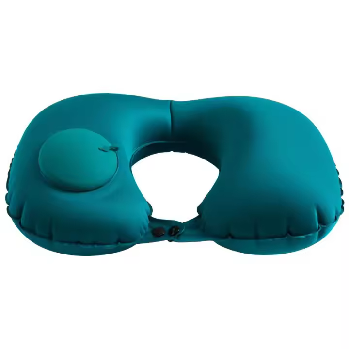 Almohada De Viaje Inflable En Forma De U Soporte Cervical Portátil Cómoda Para Dormir Inflado Al Comprimir Material De Poliéster PVC Tamaño 32x22cm 40x28cm - 1