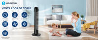 AIGOSTAR Ventilador de Torre con Mando a Distancia y Temporizador de 12 Horas, Pantalla LED, 3 Velocidades y 4 Modos. - details 0