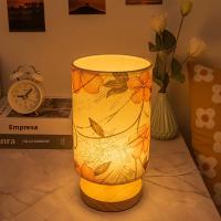 Lámpara De Escritorio Con Diseño De Tela Naranja Y USB Para Iluminación Decorativa En Dormitorios Y Salones. Fuente De Luz: DC 5V. - details 1