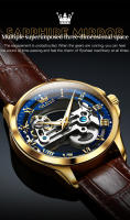 Reloj Mecánico Para Hombre OLEVS 6661 Con Esqueleto Resistente Al Agua Y Luminoso De Cuero Acero Inoxidable Dial Circular De 41mm - details 12