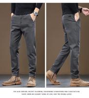 Nuevos Pantalones Casuales De Otoño E Invierno Para Hombre 2024 Estilo Recto Y Slim Pantalones Negros Grises Café Para Trabajo Y Ropa Masculina - details 15