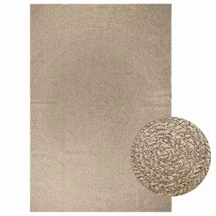 vidaXL Alfombra ZIZUR aspecto yute interior/exterior 200x290 cm en color Beige/Antracita - 1