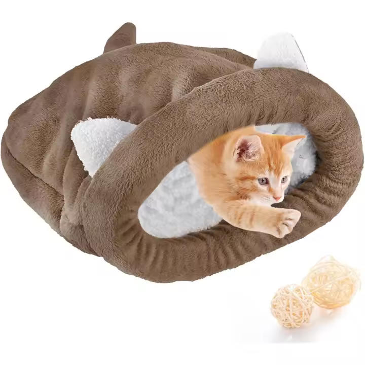 Saco de dormir para gatos, cálido, de forro polar, suave, lavable, manta para gatos y cachorros, 50 x 40 cm - 1