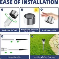 12 Pack Luces Solares Para Jardín LED Impermeables Iluminación De Paisaje Decorativas Para Camino Patio Jardín Yarda - details 7