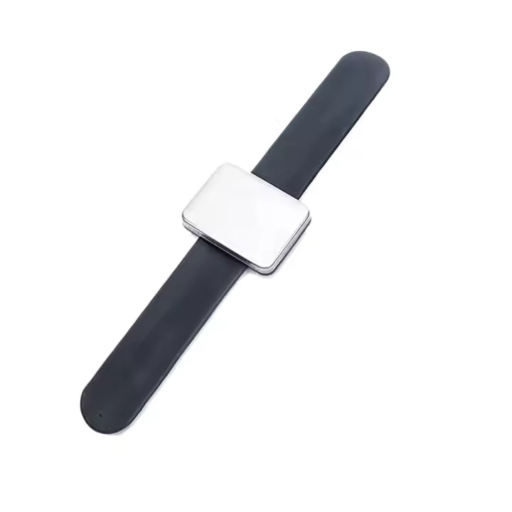 Adjustable Magnetic Bobby Pin Bracelet Self Adhesive Wrist Band Magnetic Plate for Salon Hairstyling Clip Black - 1