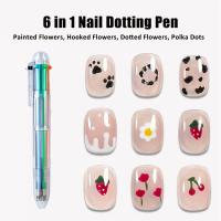 6 En 1 Pincel De Arte De Uñas Con Diseño De Bolígrafo Herramienta De Precisión Para Pintar Puntos En Uñas Gel UV Y Pedrería Kit De Manicura DIY - details 2