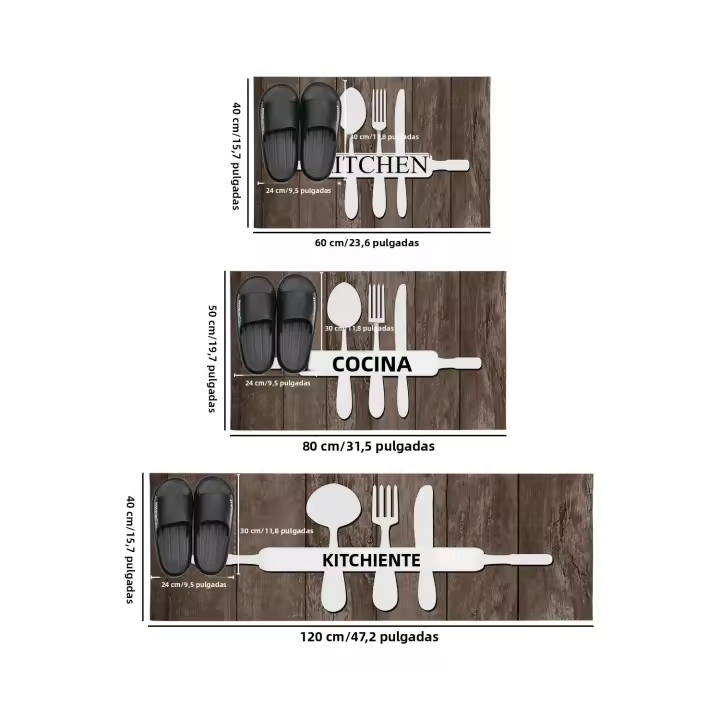 Alfombra De Cocina Y Dormitorio Suave Absorbente De Aceite Y Agua Alfombrilla Antideslizante Para Baño Y Porche Alfombrilla De Entrada - 1