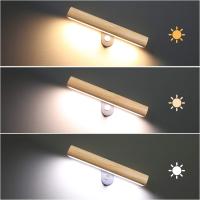 Aplique de Madera LED with interruptor, Giratorio de 360 °, Lámpara de Cama de 6W Blanco Cálido/Blanco Frío/Blanco Natural 3 en 1 Conmutable, 32,5 cm para Sala de Estar Dormitorio Pasillo Escalera Lámpara de pared Exterior - details 2