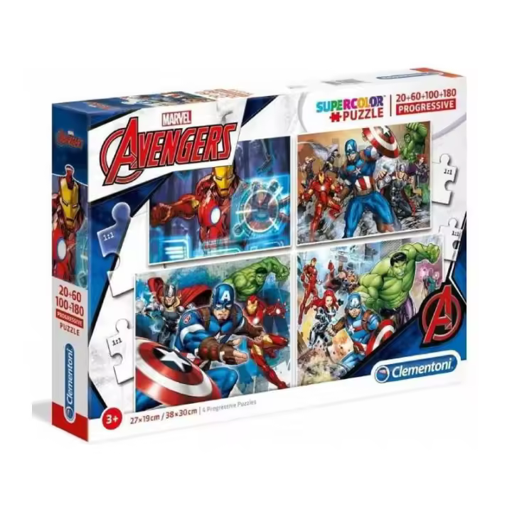 PUZZLES PROGRESIVO VENGADORES 20-60-100-180 PIEZAS DE CLEMENTONI - 1
