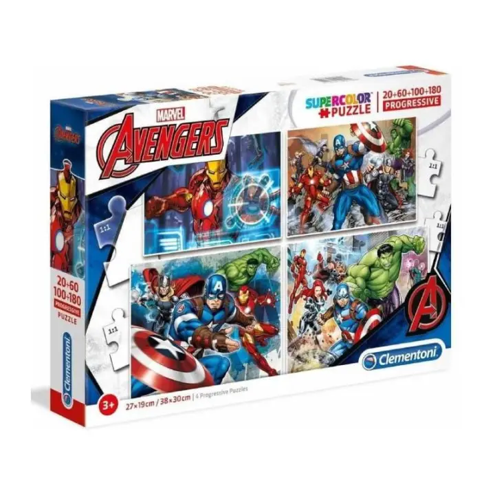 PUZZLES PROGRESIVO VENGADORES 20-60-100-180 PIEZAS DE CLEMENTONI - 1