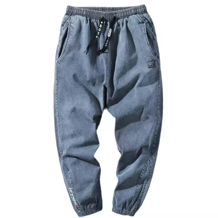 Jeans De Jogger Para Hombres Talla Grande 6XL 7XL 8XL Streetwear Negro Azul Pantalones Cargo Casuales Elásticos De Algodón Con Estiramiento Jeans Taper Baggy - 1