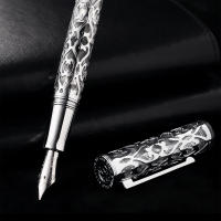 Nuevo Bolígrafo De Fuente Resina Hongdian D1 0.5mm Nib Esqueleto Hueco Suministros De Oficina De Negocios Con Recarga Pistón - details 2