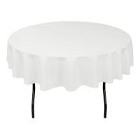 Mantel Redondo De Seda Blanco Resistente a Vuelcos Y Arrugas Poliéster Para Boda Fiesta Comedor Decoración De Mesa - details 12