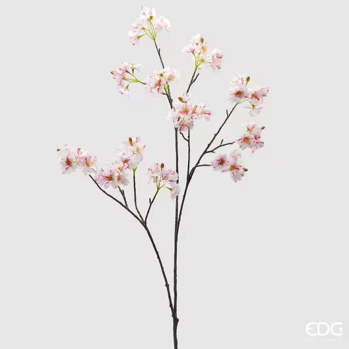 EDG Enzo De Gasperi Sakura Rama Flores Artificiales De Cerezo H 110 Cm Blanco Rosa - 1