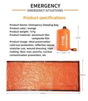 Paquete de 4 Saco de dormir de primeros auxilios para exteriores, para emergencias, acampada, senderismo, montañismo, equipo de aislamiento contra pérdida de calor al aire libre, manta de supervivencia - details 5