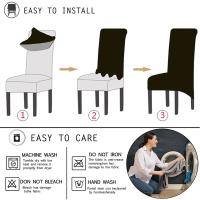 Cubierta De Silla De Comedor Simple Y Antigolpes En Color Sólido Funda De Asiento Elástica Y Gruesa Para Hotel Banquete Y Hogar Lavable - details 2