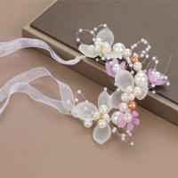 ZAKOL Adorno De Cabeza Romántico Y Dulce Para Novia Con Perlas Y Flores Diadema De Joyería De Boda Para Niñas - details 6