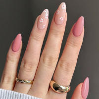 24pcs Uñas Postizas Largas Almendra Blancas Estilo Francés Detalladas Tiras Adhesivas De Uñas Postizas ABS Para Fiesta - details 26