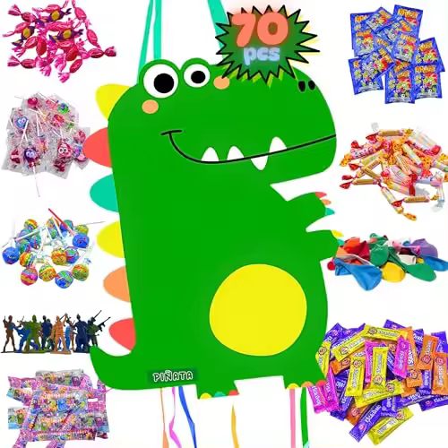 Piñata Cumpleaños Infantil - Piñata + Pack 70 Juguetes y Chuches de Relleno Piñata - Piñata Cumpleaños - Piñatas Infantiles - Relleno Piñatas de Cumpleaños Infantil - Piñatas - Cumpleaños Infantil - Chuches y Juguetes - Fiesta de Cumpleaños. Fiesta MANLOZ - 1