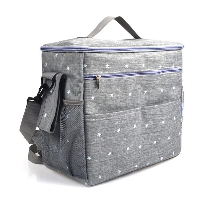 Bolsa de almacenamiento universal para cochecito de 14,6x12,2x7,5 pulgadas, Bolsa Grande impermeable para pañales de Bebe, 4 maneras de LeVar La mopila (GRIS) - 1