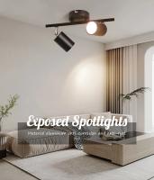 Luz De Techo LED Giratoria 2 Vías Con Enchufe GU10 Kit De Iluminación De Trax Para Cocina Dormitorio Showroom Metal Negro - details 0