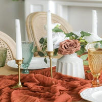 1pc Telarano De Terracota Boho Con Plegar Para Mesa Longa De Voile Rustica Para Decoración De Fiestas De Boda Y Cumpleaños - details 4