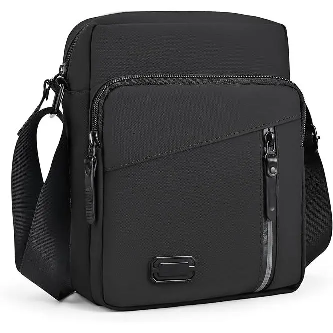 Bolso Hombre Bandoleras Hombre with Múltiples Bolsos Bolso Bandolera Hombre Casual Bolsos Hombre para Negocios Uso Diario Viajes(19*9*24cm) - 1