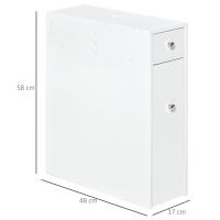HOMCOM Armario Auxiliar de Baño Mueble de Baño Estrecho con 2 Cajones y Compartimiento Superior con Tapa para Lavabo Ducha 17x48x58 cm Blanco - details 2