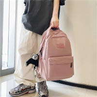 Mochila universitaria impermeable de alta capacidad para niña, morral escolar para ordenador portátil, bolsa de viaje para libros, Color sólido, a la moda, novedad de 2024 - details 17