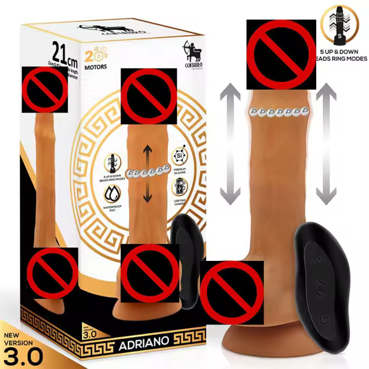 CENTAURO ADRIANO DILDO REALISTA VIBRADOR Y BOLAS UP AND DOWN INTERNAS JUGUETES SEXUALES CONSOLADOR - 1