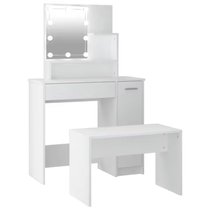 Toque con LED y Armaro Madera contrachapada gris Sonoma - 1