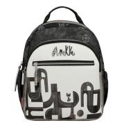 Mochila Anekke Peace & Love Sixties - Blanco y Negro - Asas Regulables - 25 X 30 X 14 Cm - details 0