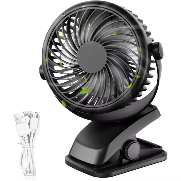 Mini ventilador portátil de escritorio, ventilador personal USB con 3 velocidades y rotación de 360° - 1