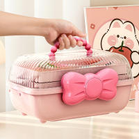 Caja De Almacenamiento Para Accesorios De Pelo Con Manija Organizador Multicapa Para Niñas Bolso De Joyería Multipropósito - details 8