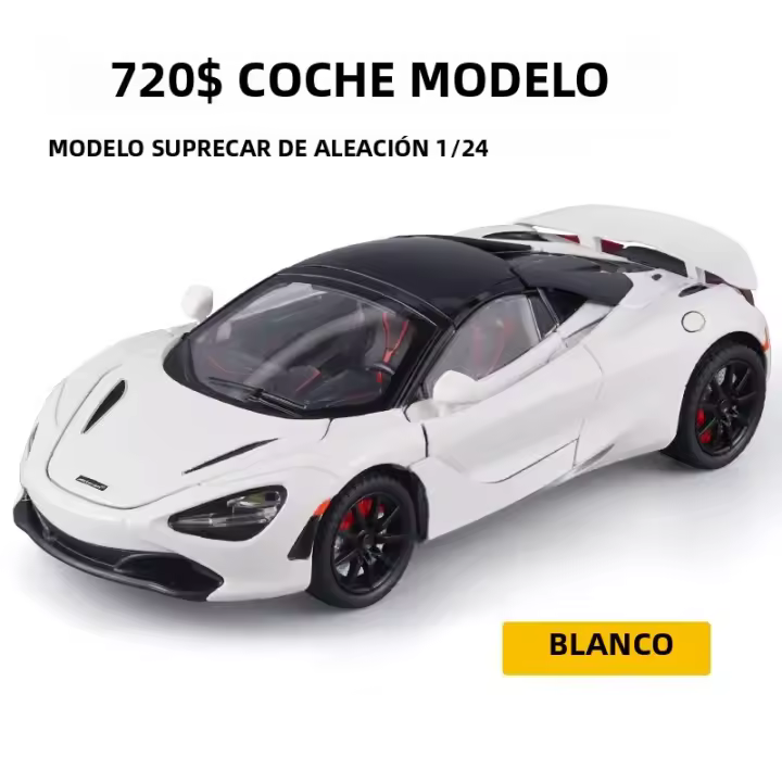McLaren 720s Super Deportivo De Escala 1/24 En Aleación De Metal Modelo De Simulación Con Sonido Y Luz Juguete Retroalimentado Para Niños Regalos - 1