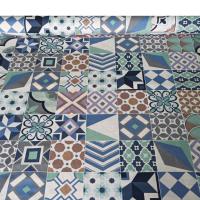 LaFábricadelasTelas - Por metros,al corte  dibujo mosaicos mediterráneos. Pattchwork   Ancho 2,8 metros Tela loneta algodón y poliéster de calidad, hecho en España - details 2