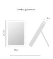 Espejo De Maquillaje Portátil Recargable USB Con Pantalla Táctil LED Espejo De Vestíbulo Con Función De Ajuste De Brillo - details 12