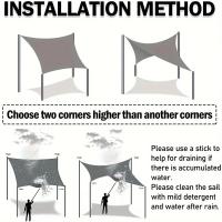 Sail De Sombrilla Impermeable Rectangular Beige 95% Protección UV Para Exterior Patio Jardín Piscina Tela De Pantalla Para Terraza - details 9