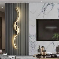 Lámpara De Pared LED Moderna Para Dormitorio Y Sala De Estar Luz De Noche Dorada Con Fuente De Luz LED Decoración Para Hogar Y Sofa - details 4