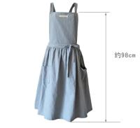 Falda Plisada Nórdica De Algodón Y Lino Para Mujer Y Niñas Apariencia Vintage Ideal Para Jardinería Con Dorsal Cruzado Y Pochetes Sin Mangas - details 0