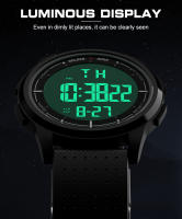 Reloj Deportivo De Moda GOLDENHOUR Para Hombres Multifuncional Resistente Al Agua 5Bar Cuarzo Digital Con Correa De Silicona Y Alarma - details 2