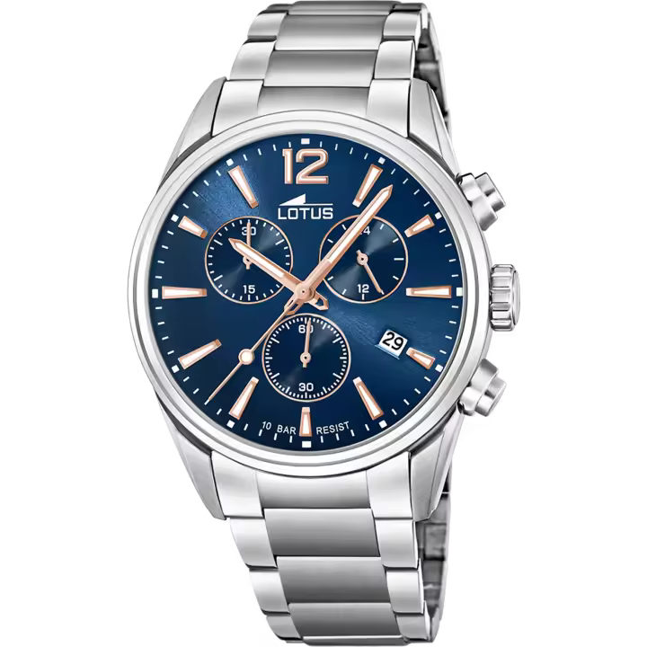 Reloj LOTUS Hombre Chrono 18690/2 - Acero con esfera azul -  WR 100m - 1