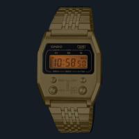 reloj digital retro vintage Casio A1100G-5 remember 52QS-14B 70’s edition 40 × 35 × 9.1 mm  baño de iones - details 1