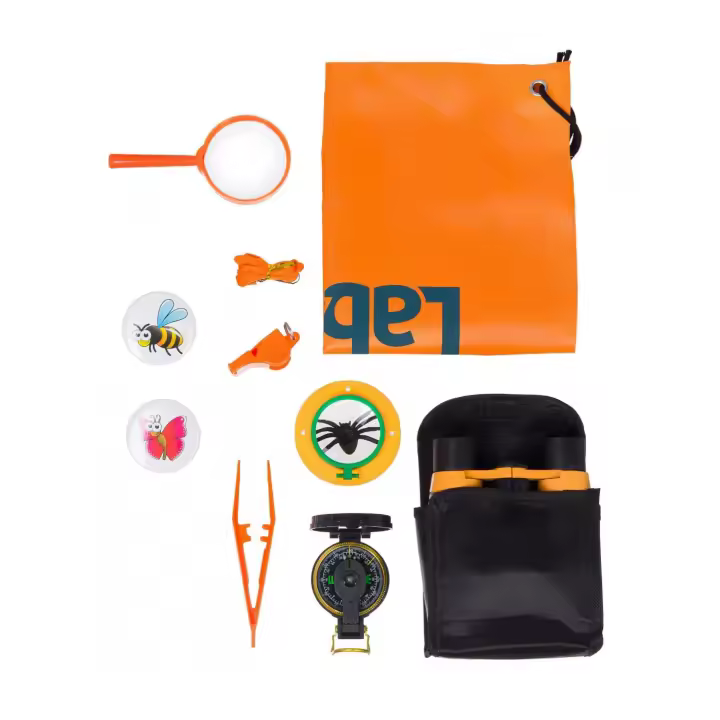 Levenhuk Labzz SK20: Kit de Supervivencia para Niños Exploradores con Prismáticos, Brújula y Más - 1