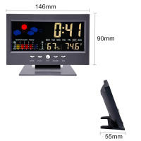 Estación Meteorológica Multifuncional Con Reloj Termómetro Higrómetro Calendario Pantalla LCD Digital Medidor De Temperatura Y Humedad Para Interior - details 6