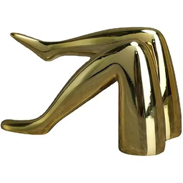 Estatua de labios/piernas, escultura corporal de resina estilo art déco chapada en oro para escritorio, accesorios de decoración para el hogar - 1