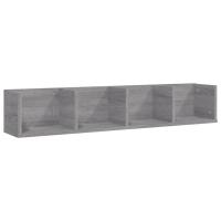vidaXL Estante de pared para CD contrachapada 100x18x18 cm Blanco, Negro, Roble Sonoma Mueble Almacenaje Estantería para Oficina, Estudio, Dormitorio Estantería/Librería/ mueble de Almacenamiento - details 5