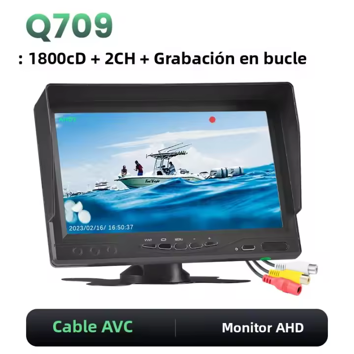 Monitor De Coche GreenYi 7'' Pantalla IPS QLED Con Tecnología De Puntos De Luz Cuantizada Soporte De Grabación En Bucle Para Camara 1080P Juguetes Y Video Players - 1